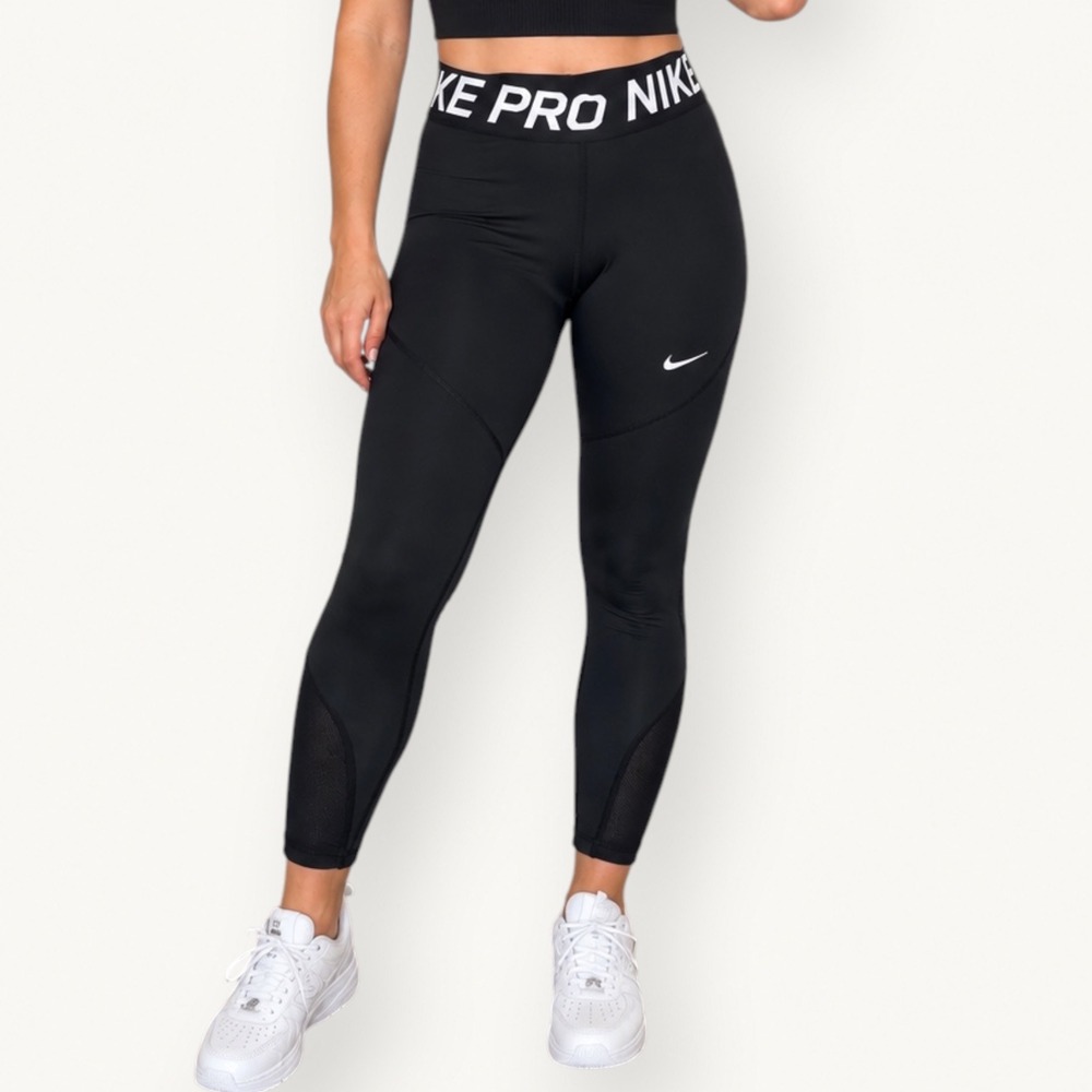 Nike Pro Dri-FIT Womens Medium Black Compression Cropped Leggings Activewesr